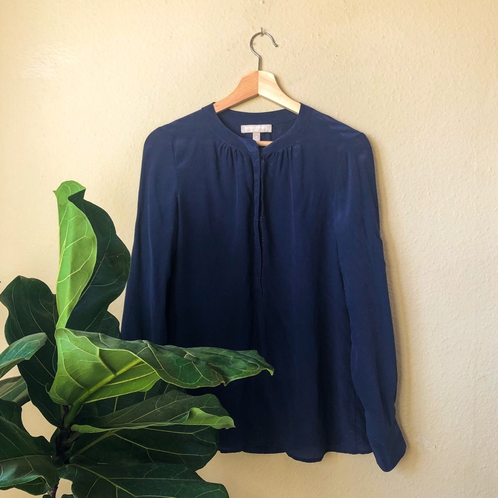 Banana Republic deep blue silk top